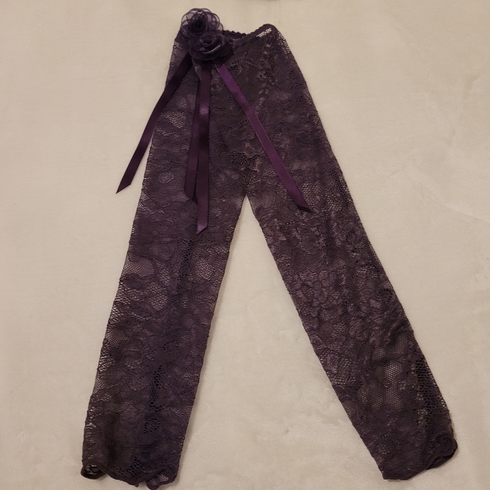Widow Dolls Kill Gothic Purple Lace Halter Dress W Arm Sleeves - Picture 5 of 7